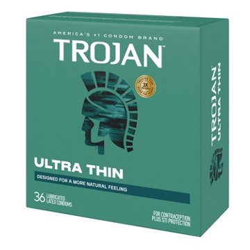Trojan Ultra Thin Lubricated Condoms, 36 ct