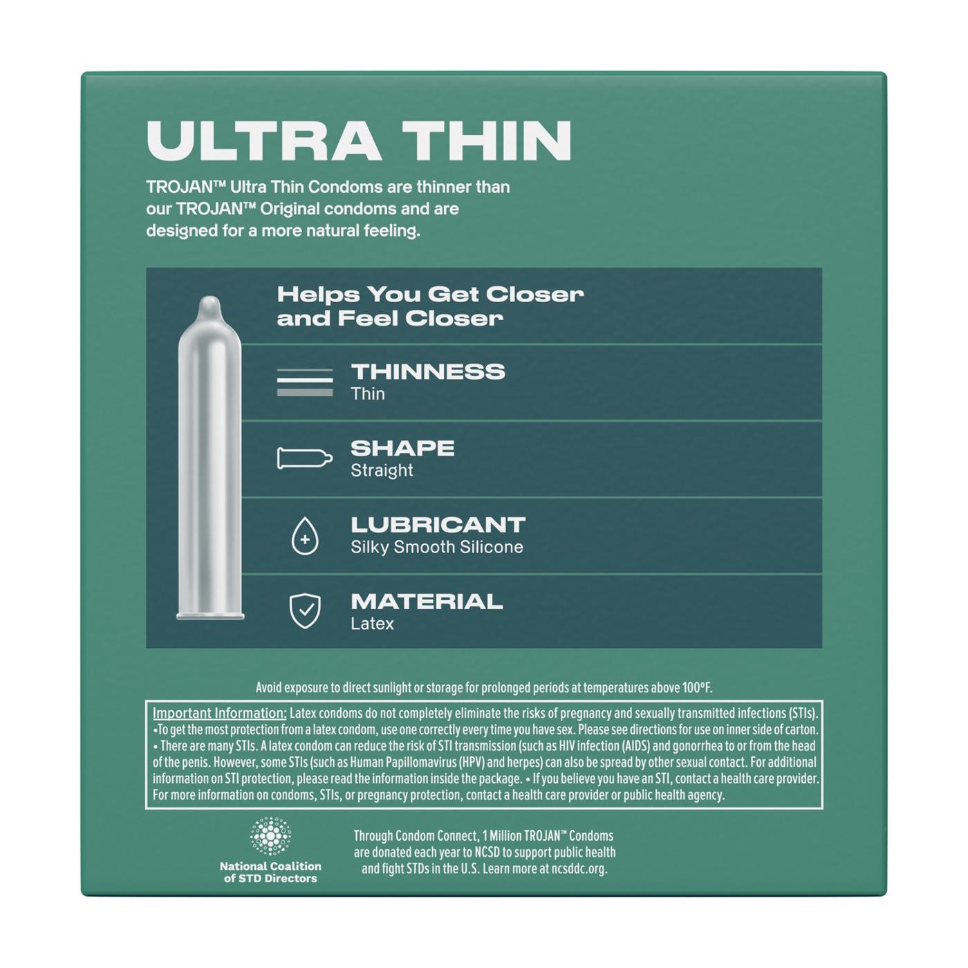 Trojan Ultra Thin Lubricated Condoms; image 5 of 8