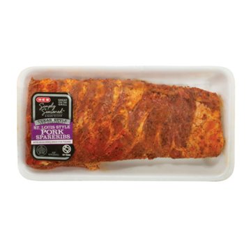 H-E-B Simply Seasoned Texas Style St. Louis Pork Spareribs, Avg. 3.7 lbs