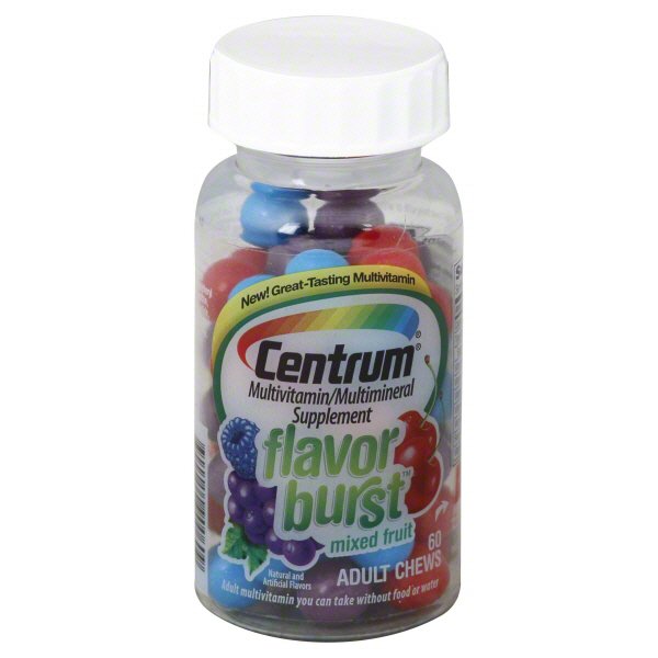 Centrum Flavor Burst Multivitamin/Multimineral Supplement Mixed Fruit