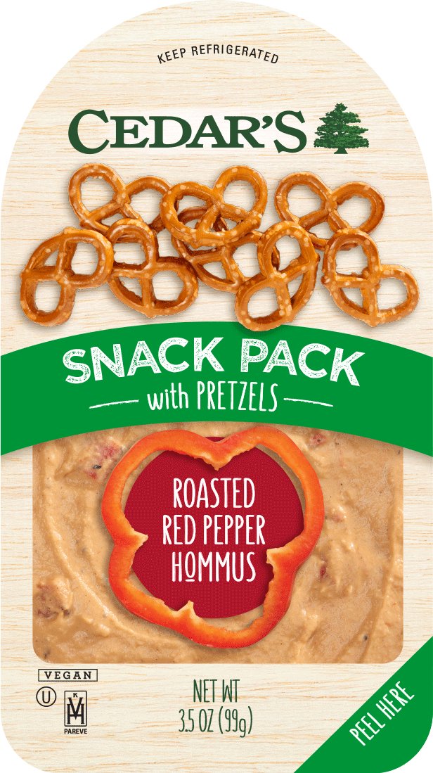 Cedar's Roasted Red Pepper Hommus with Pretzels Snack Pack Shop Dip
