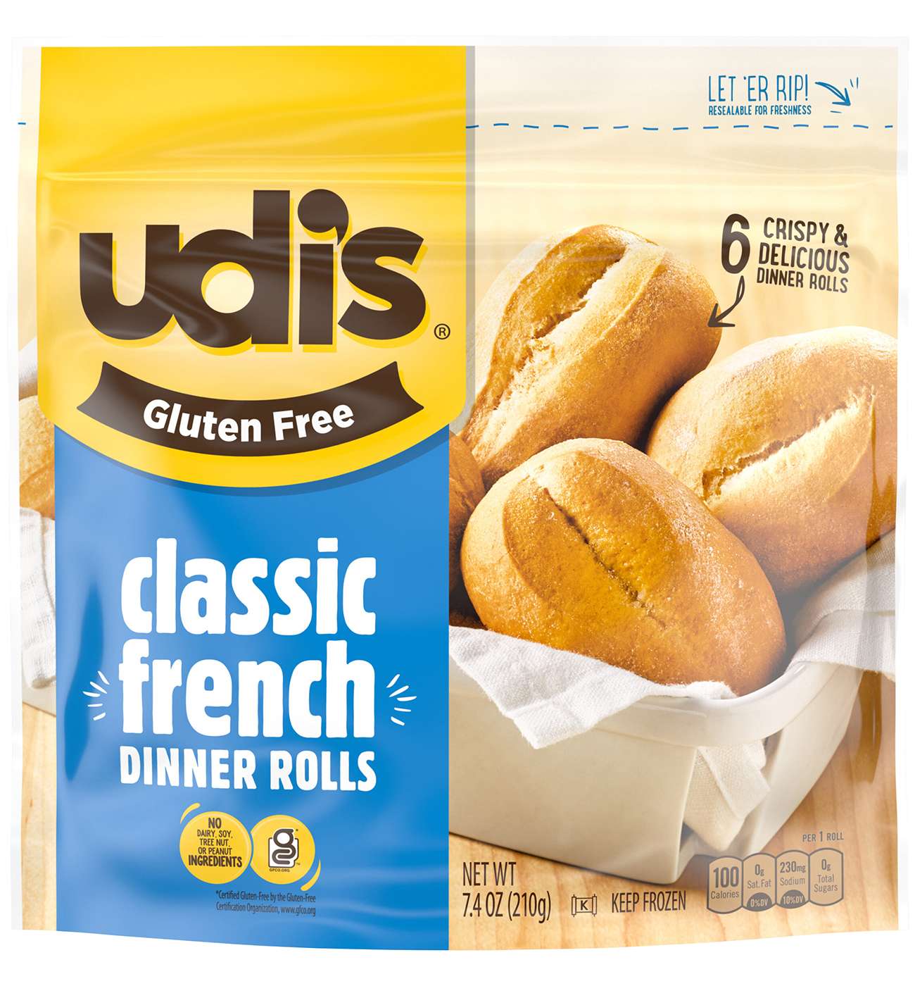 Udi's Gluten Free Classic French Dinner Rolls; image 1 of 4