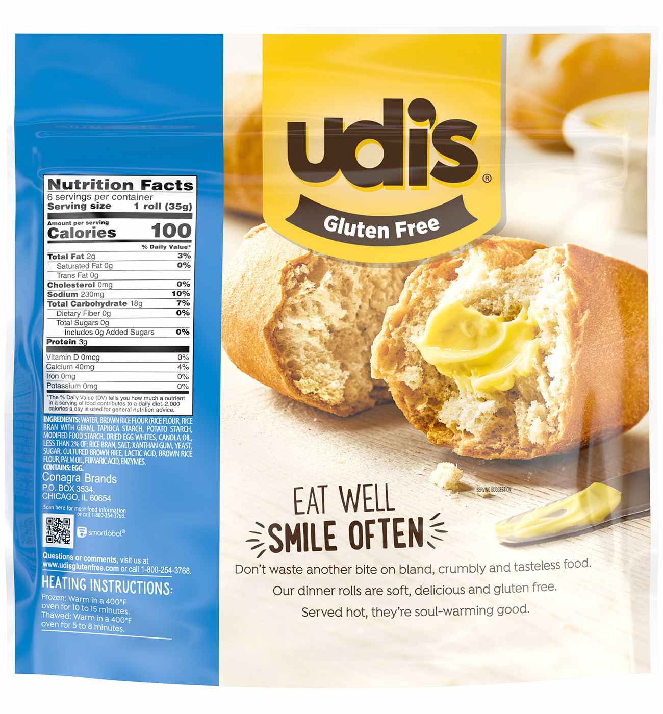 Udi's Gluten Free Classic French Dinner Rolls; image 3 of 4