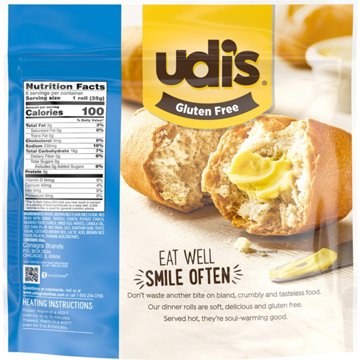 Udi's Gluten Free Classic French Dinner Rolls, 6 ct