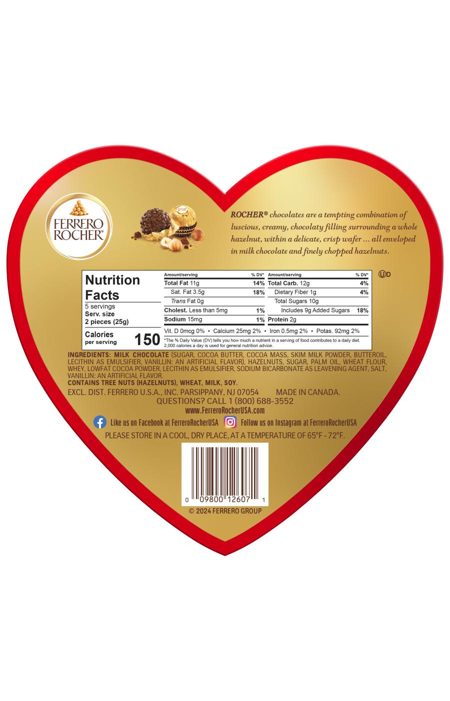 Ferrero Rocher Fine Hazelnut Chocolates Valentine's Heart Gift Box, 10 pc; image 2 of 2