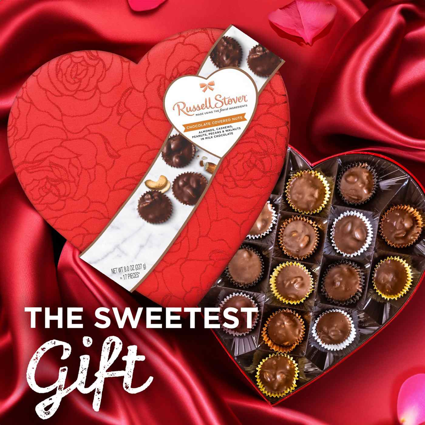 Russell Stover Assorted Chocolate Covered Nuts Valentine's Heart Gift Box, 17 pc; image 3 of 7