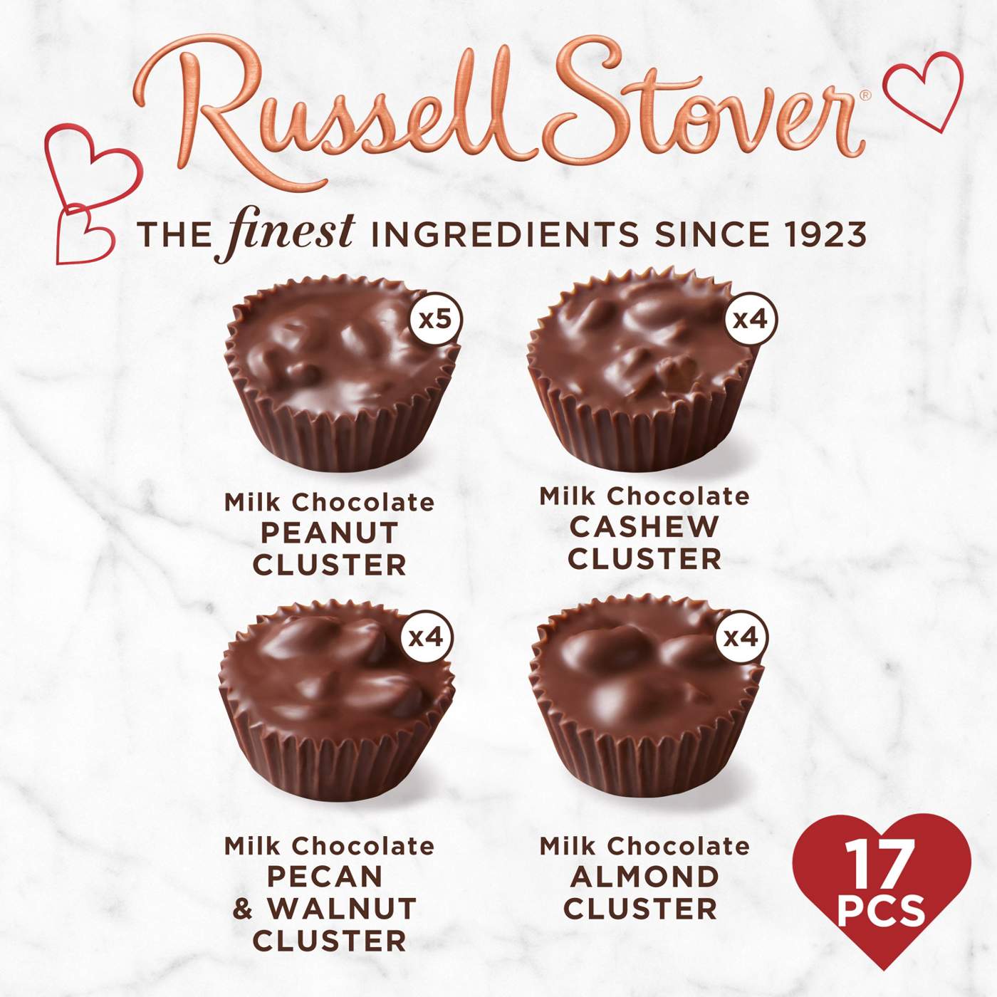 Russell Stover Assorted Chocolate Covered Nuts Valentine's Heart Gift Box, 17 pc; image 4 of 7