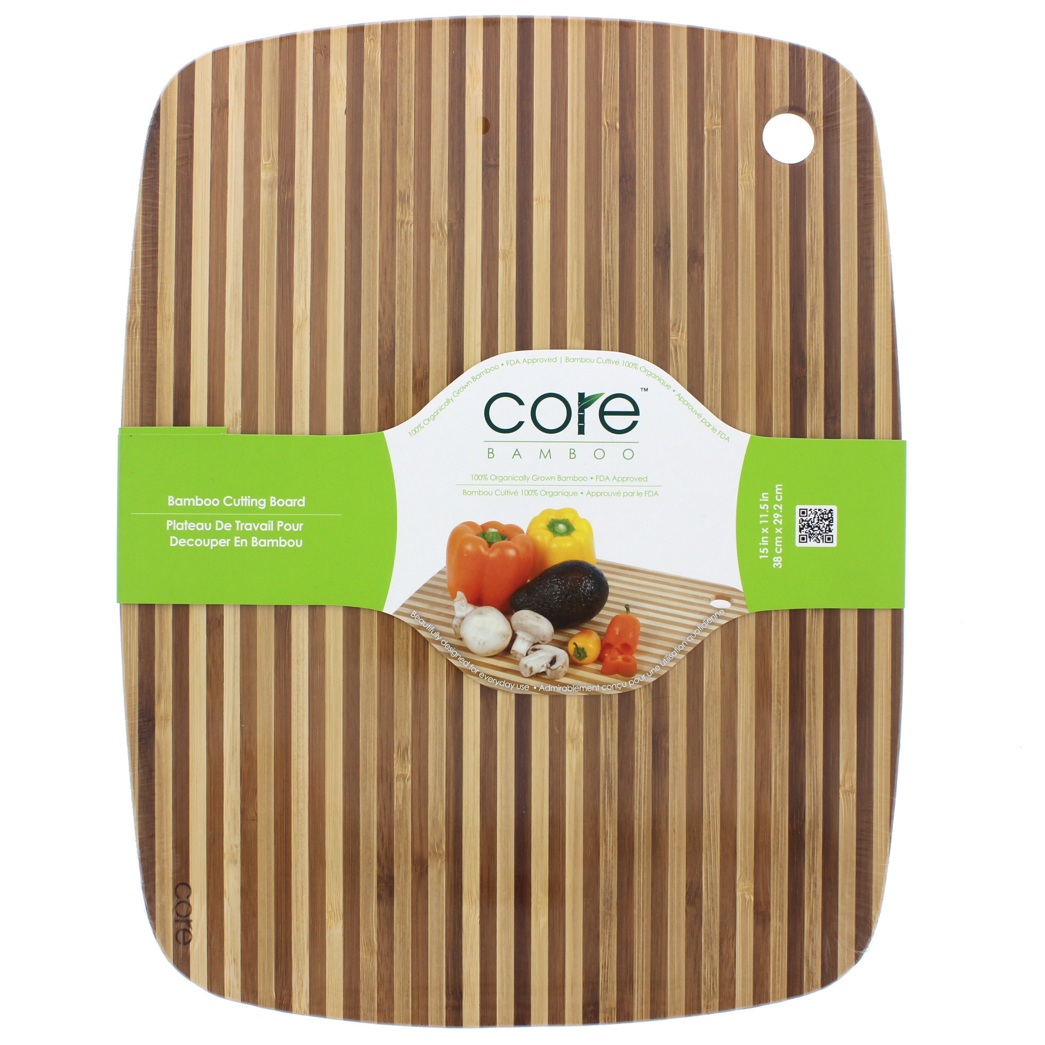 Core Bamboo 15x11.5 In Striped Bamboo Board - Shop Knives & Accessories 