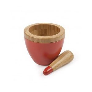 Core Bamboo Mortar and Pestle Red Shop Kitchen & Dining at HEB