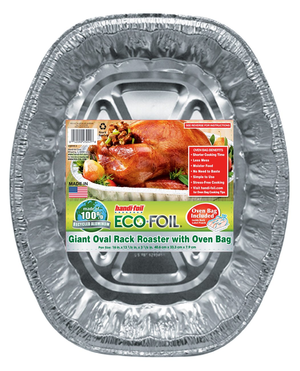 HandiFoil EcoFoil Giant Oval Rack Roaster with Oven Bag Shop at HEB