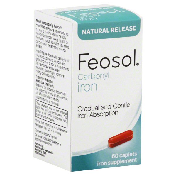 Feosol Natural Release Carbonyl Iron Caplets Shop Vitamins