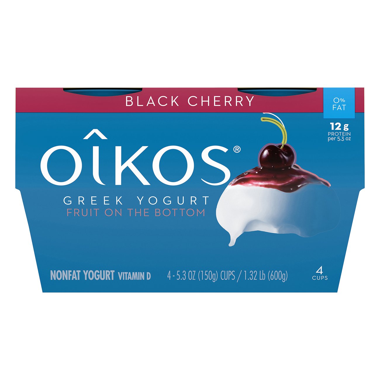 Dannon Oikos Greek Nonfat Fruit on the Bottom Black Cherry Yogurt