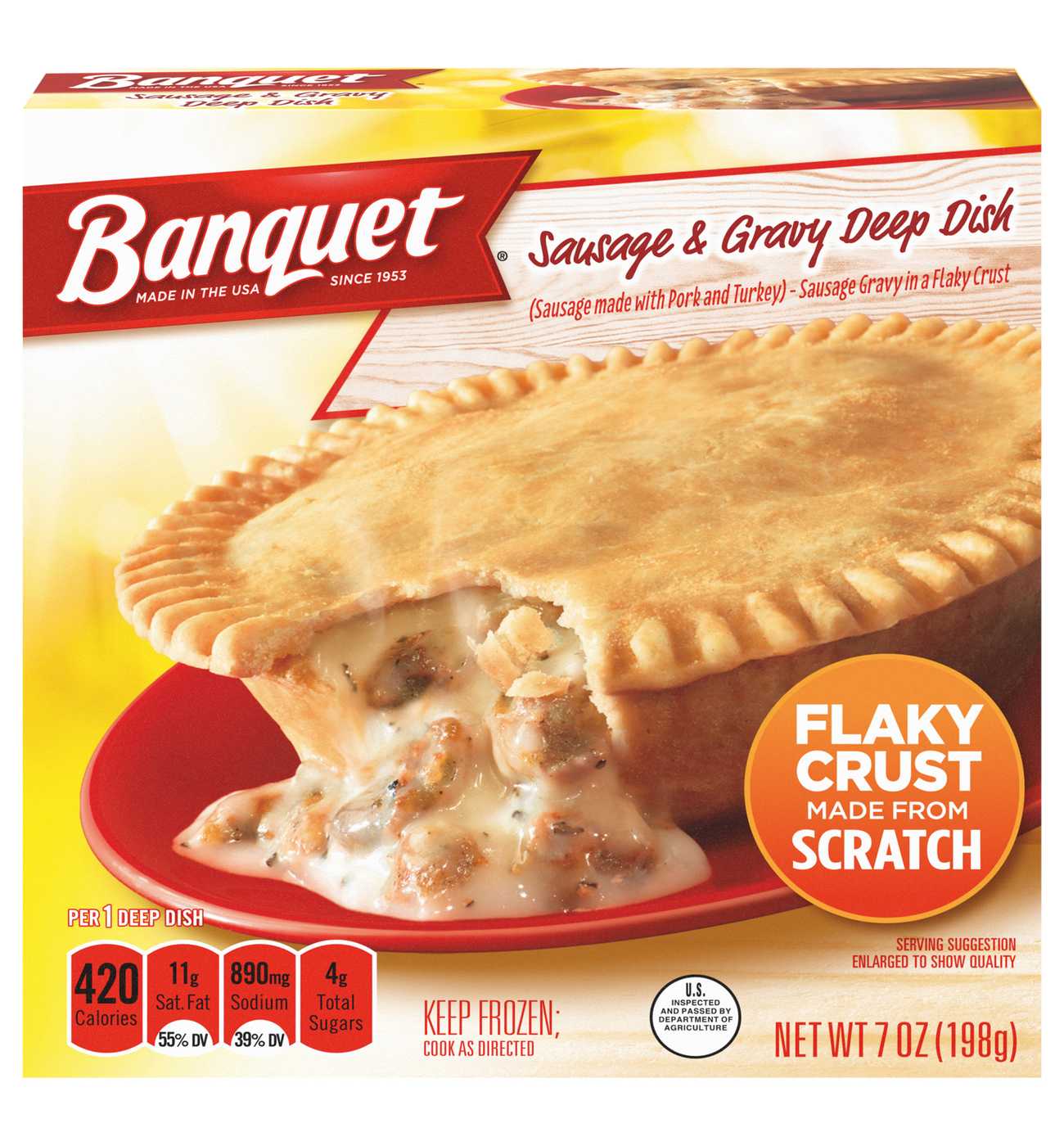 Banquet Sausage & Gravy Deep Dish Pot Pie; image 1 of 5