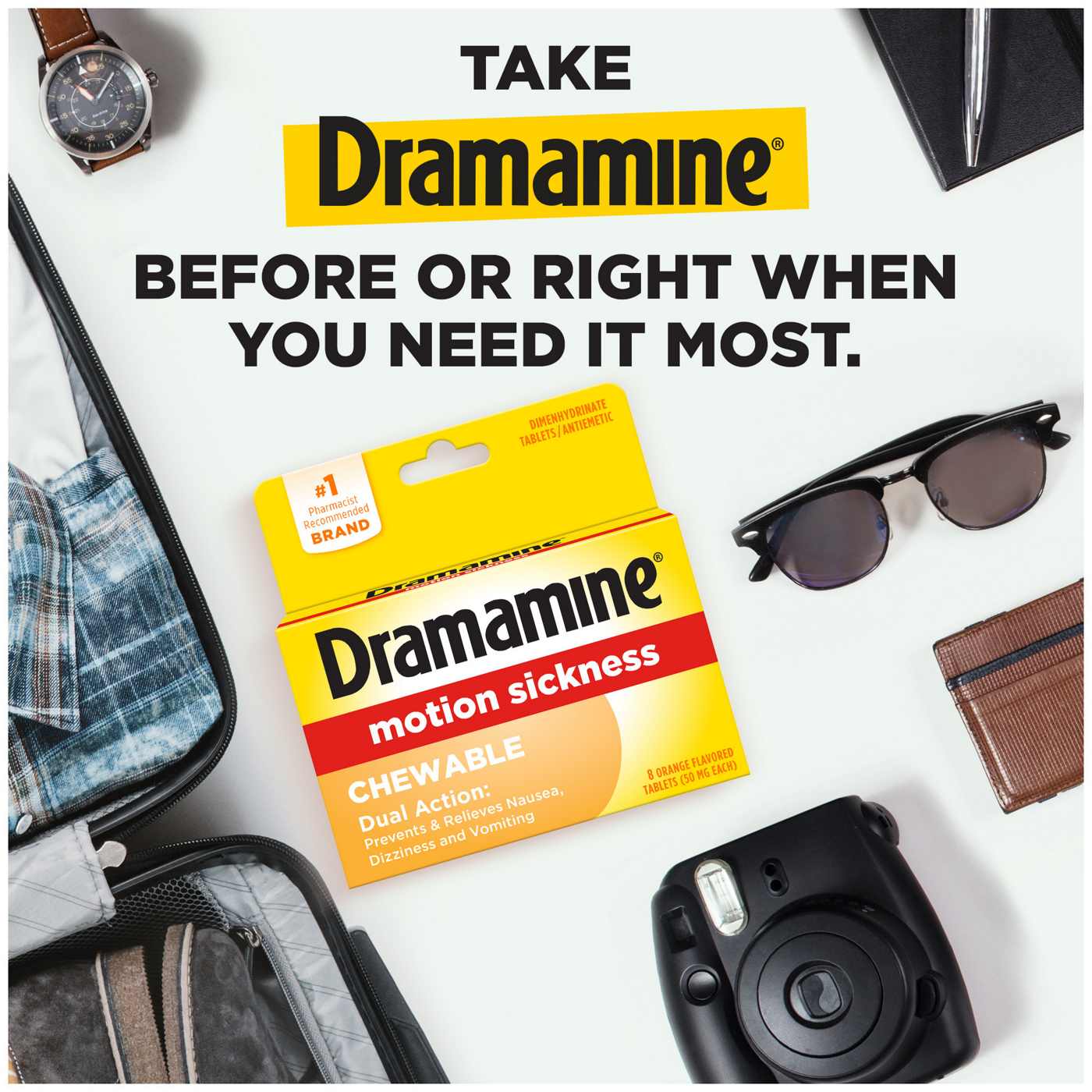 Dramamine Motion Sickness Relief - Chewable Orange; image 3 of 5