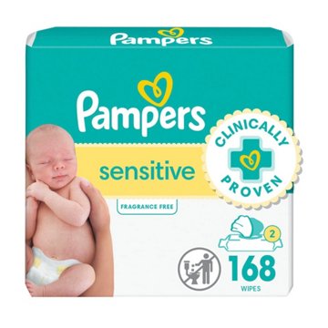 Pampers Sensitive Skin Baby Wipes Refills 2 pk, 168 ct