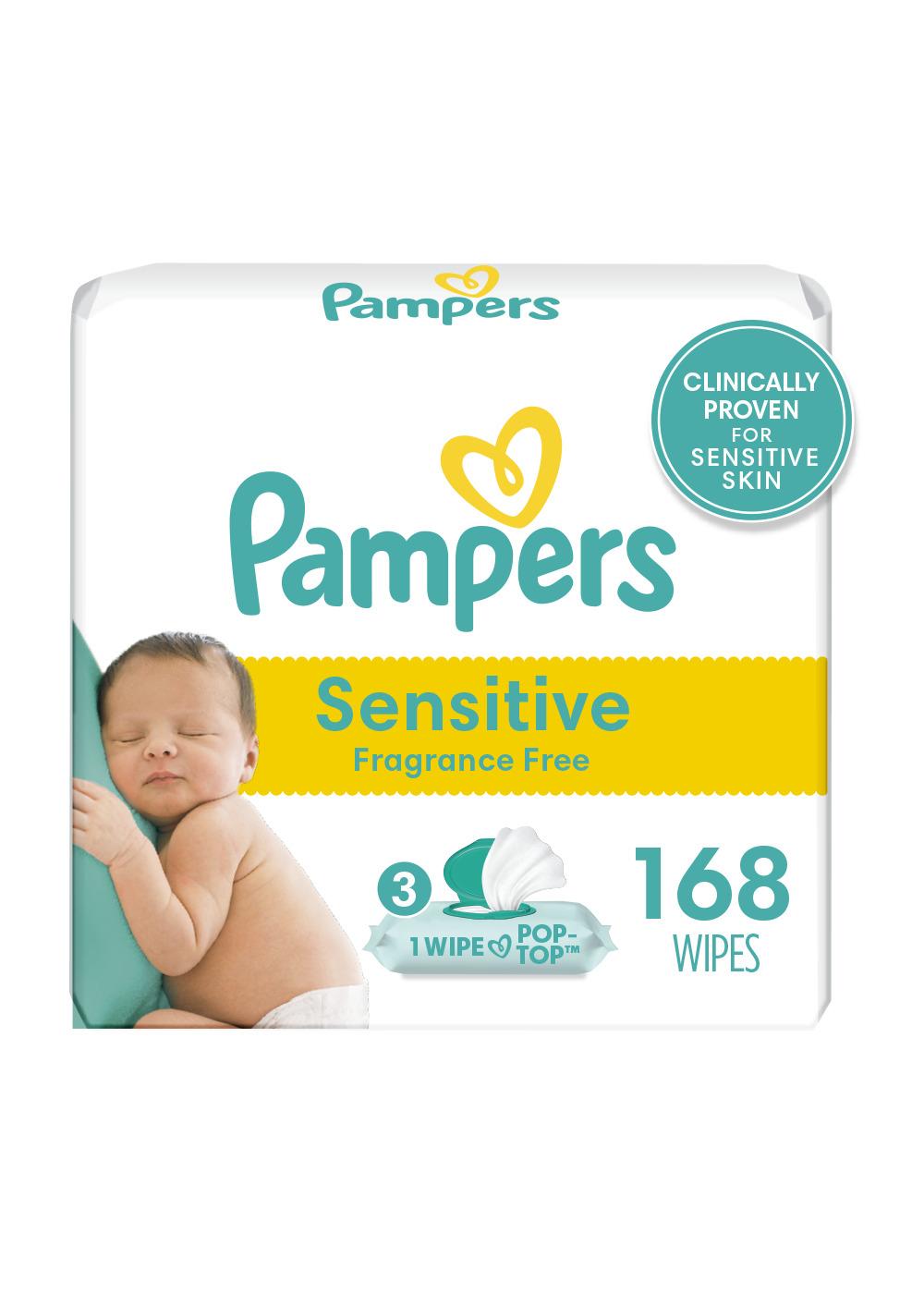 Pampers Sensitive Skin Baby Wipes Refills 3 Pk; image 2 of 9