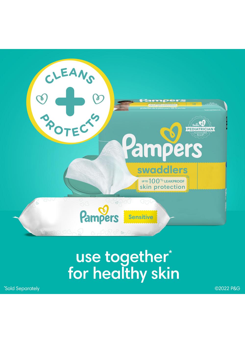 Pampers Sensitive Skin Baby Wipes Refills 3 Pk; image 6 of 9