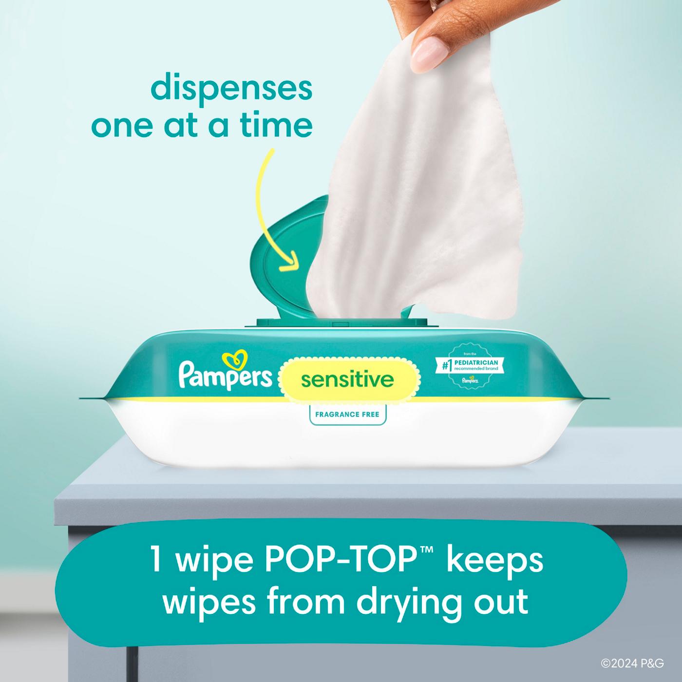 Pampers Sensitive Skin Baby Wipes Refills 2 pk; image 7 of 10