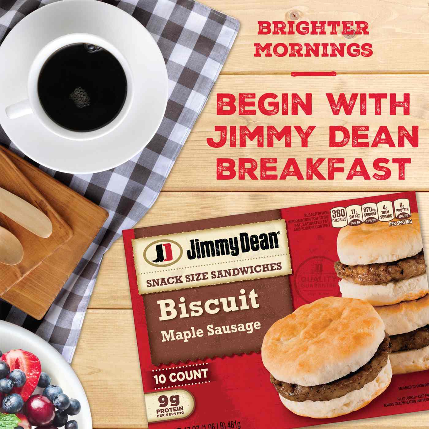 Jimmy Dean Snack Size Maple Sausage Biscuit Sandwiches; image 3 of 4