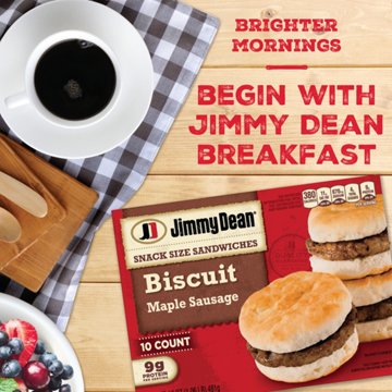 Jimmy Dean Snack Size Maple Sausage Biscuit Sandwiches, 10 ct