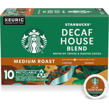 Starbucks Decaf House Blend Medium Roast Single Serve Coffee K Cups
