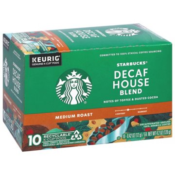 Starbucks Decaf House Blend Medium Roast Single Serve Coffee K Cups