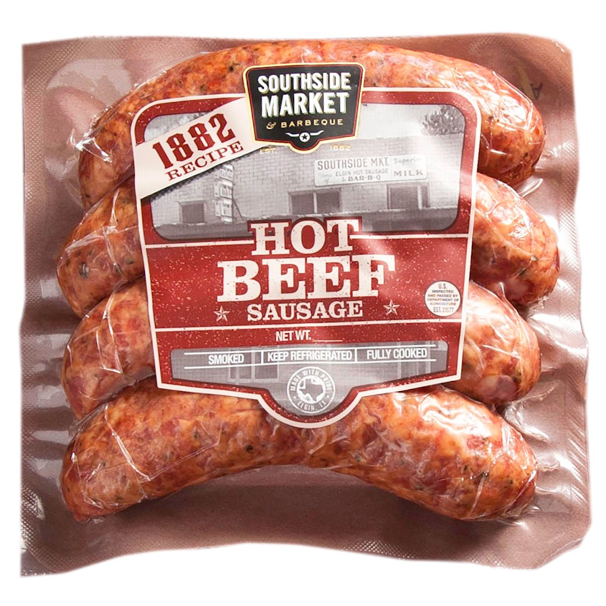 Southside Market & Barbeque Beef Smoked Sausage Links - Hot, 4 ct