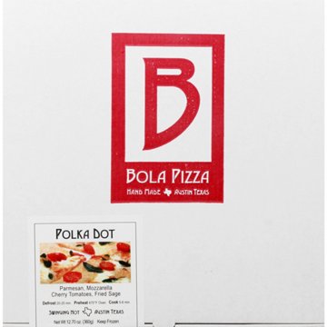 Bola Pizza Polka Dot Frozen Pizza - Parmesan, Mozzarella, Tomatoes & Sage