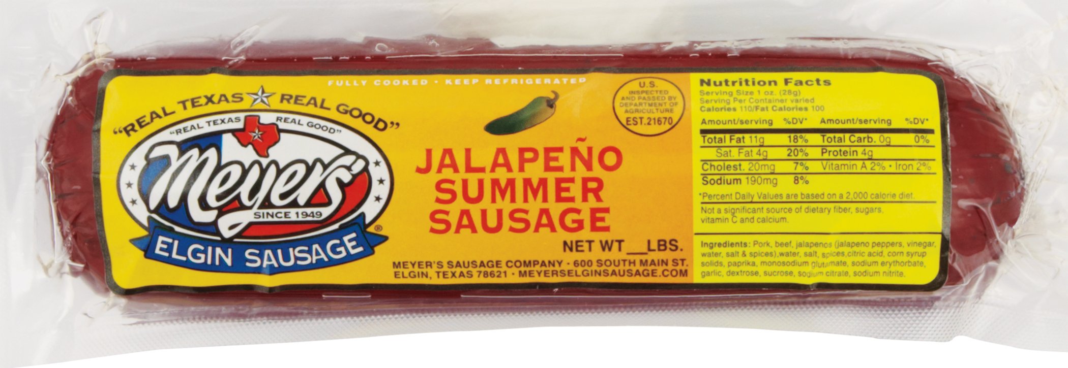 Meyer S Jalapeno Summer Sausage Shop Sausage At H E B