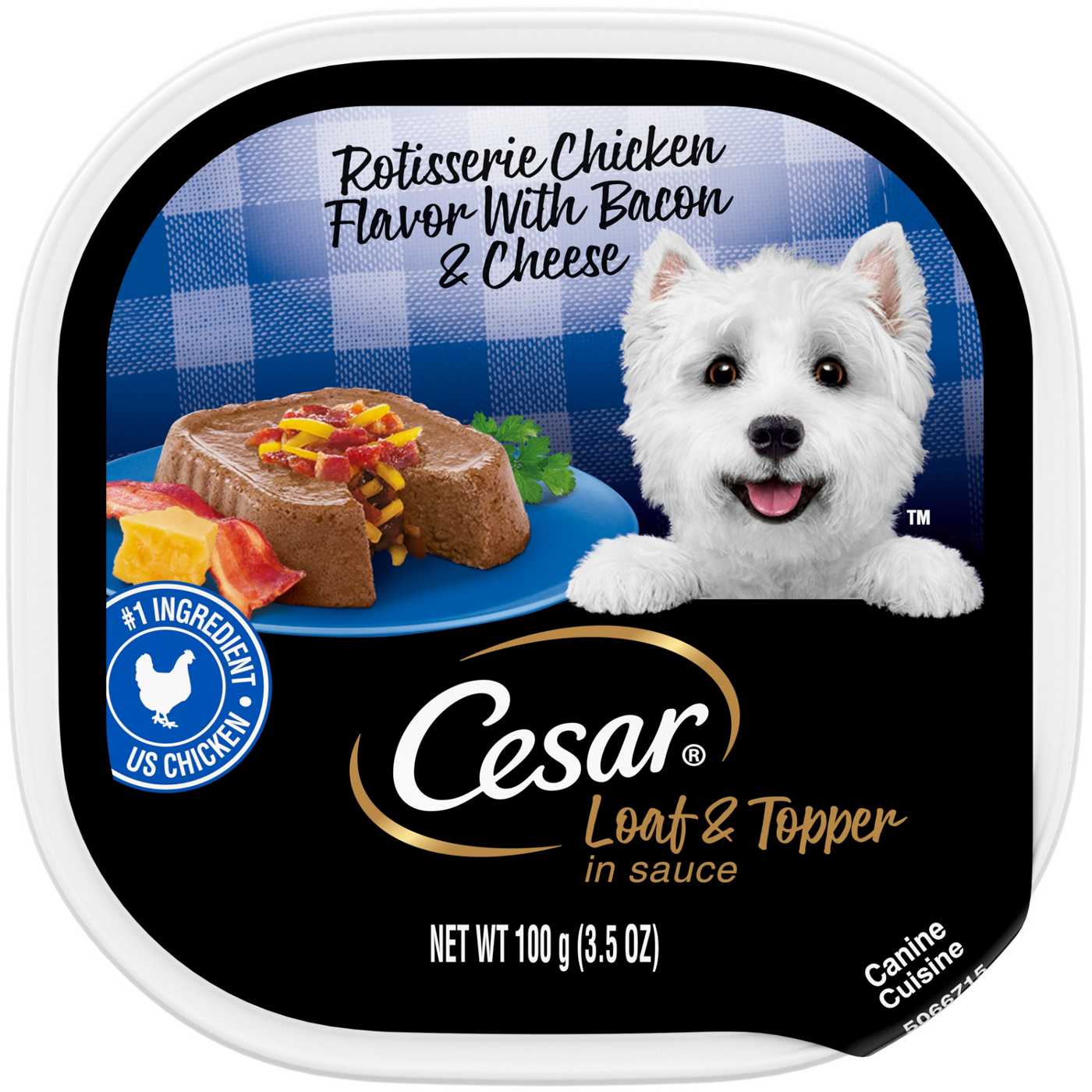 Cesar Savory Delights Rotisserie Chicken Flavor with Bacon & Cheese in Meaty Juices Wet Dog Food; image 1 of 4