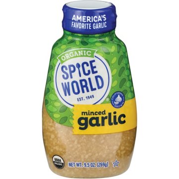 Spice World Organic Minced Garlic, 9.5 OZ