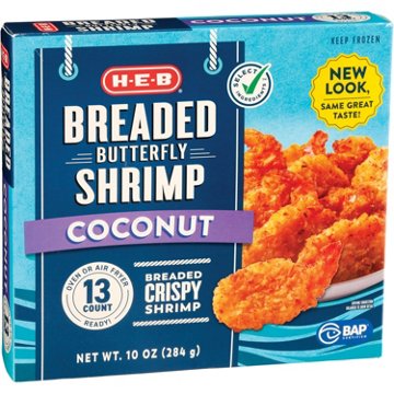 H-E-B Frozen Coconut-Breaded Butterfly Shrimp