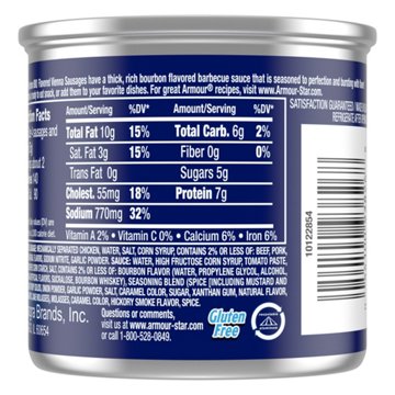 Armour Bourbon Barbecue Flavored Vienna Sausage Canned Sausage, 4.6 oz