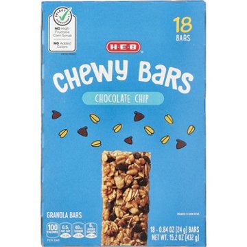H-E-B Chocolate Chip Chewy Bars, 18 ct