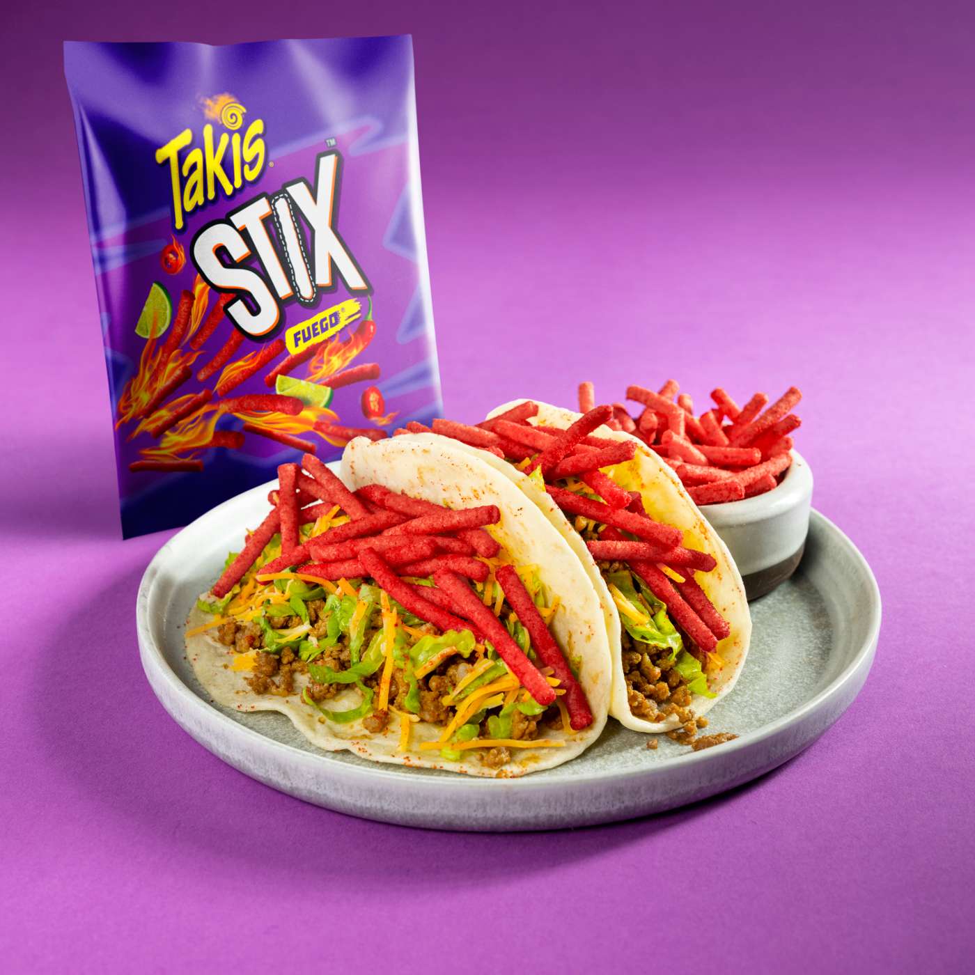 Takis Fuego Stix Snack Size Bag - Hot Chili Pepper & Lime Corn Snack Sticks; image 2 of 7