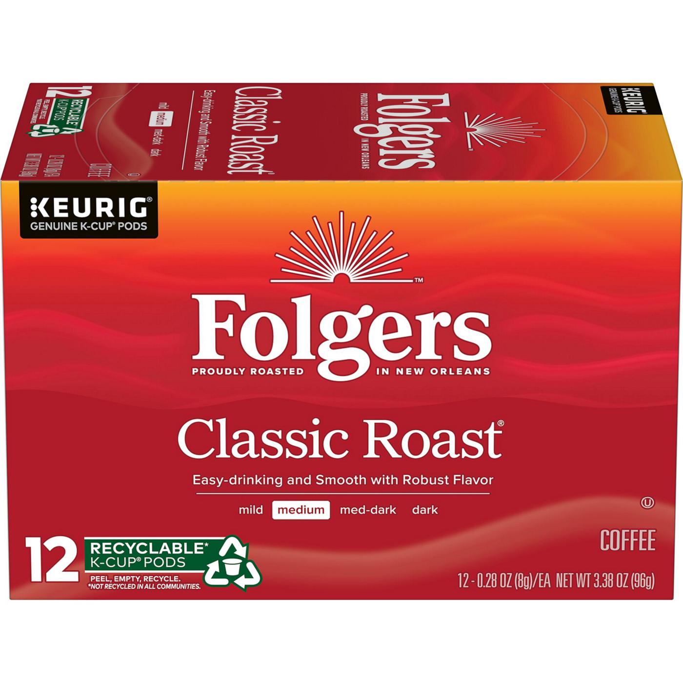 Folgers Classic Roast Medium Roast Single Serve Coffee K Cups; image 1 of 2