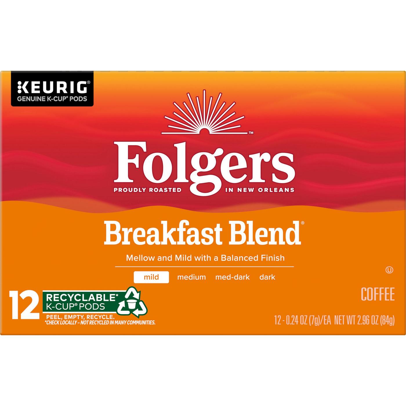 Folgers Morning Cafe Light Roast Single Serve Coffee K Cups; image 1 of 6