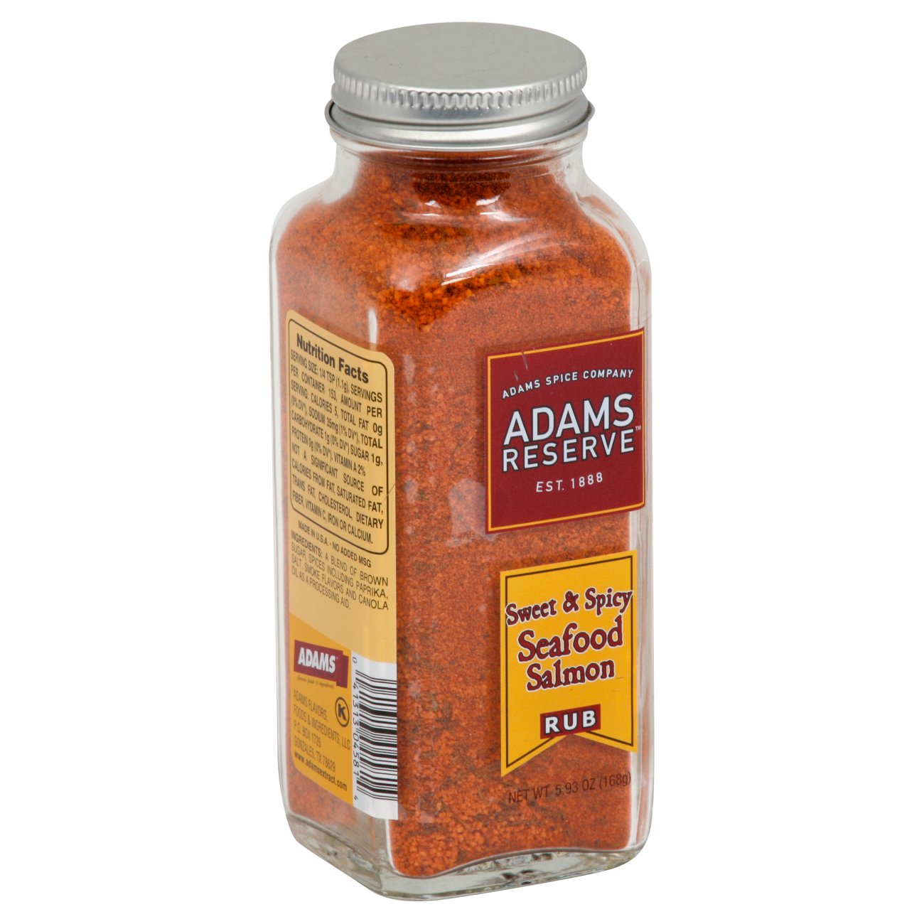 Adams Reserve Sweet & Spicy Seafood Salmon Rub