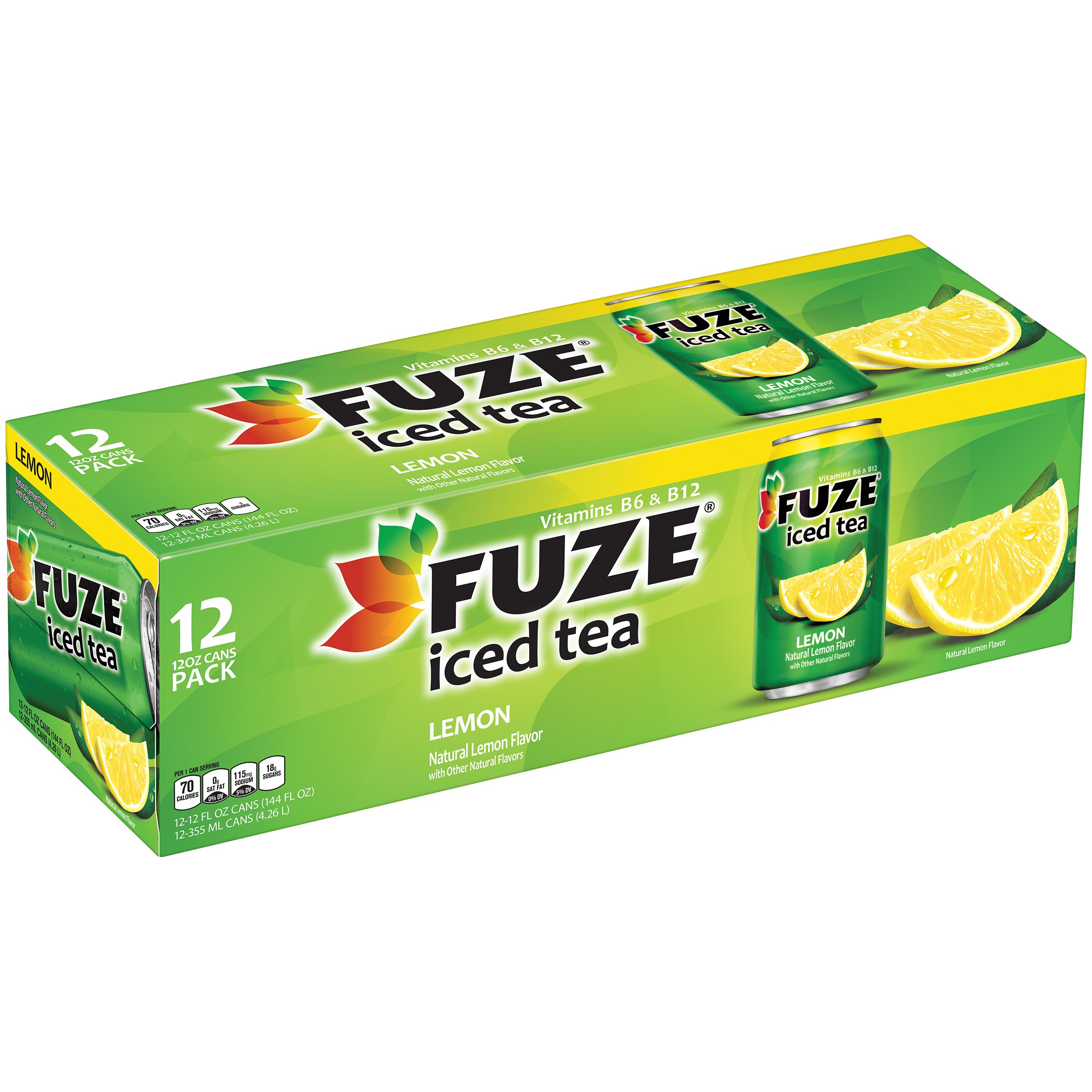 Fuze Lemon Iced Tea 12 oz Cans Shop Tea at HEB