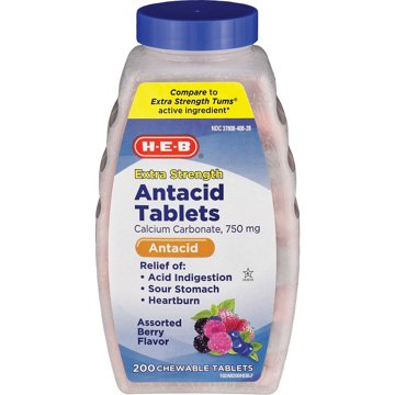 H-E-B Calcium Carbonate Antacid Tablets – 750 mg, 200-ct