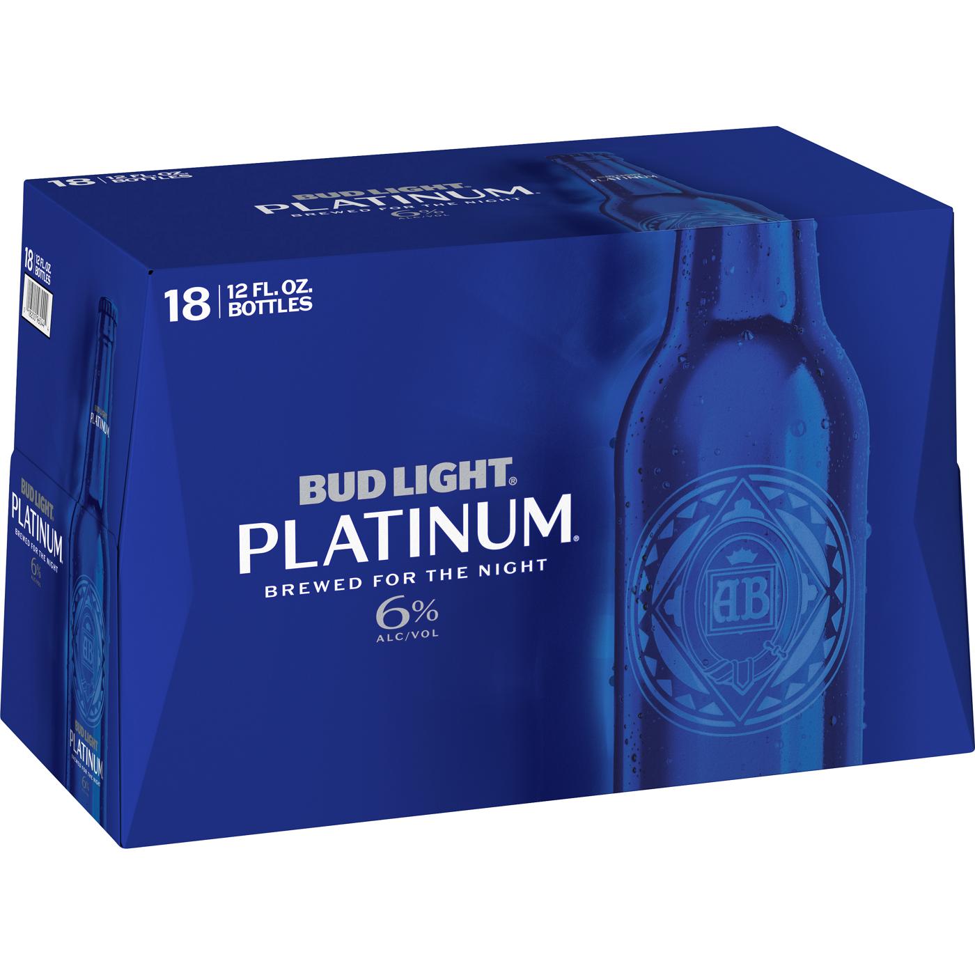 Bud Light Platinum Lager Beer Bottles, 18 pack; image 1 of 4