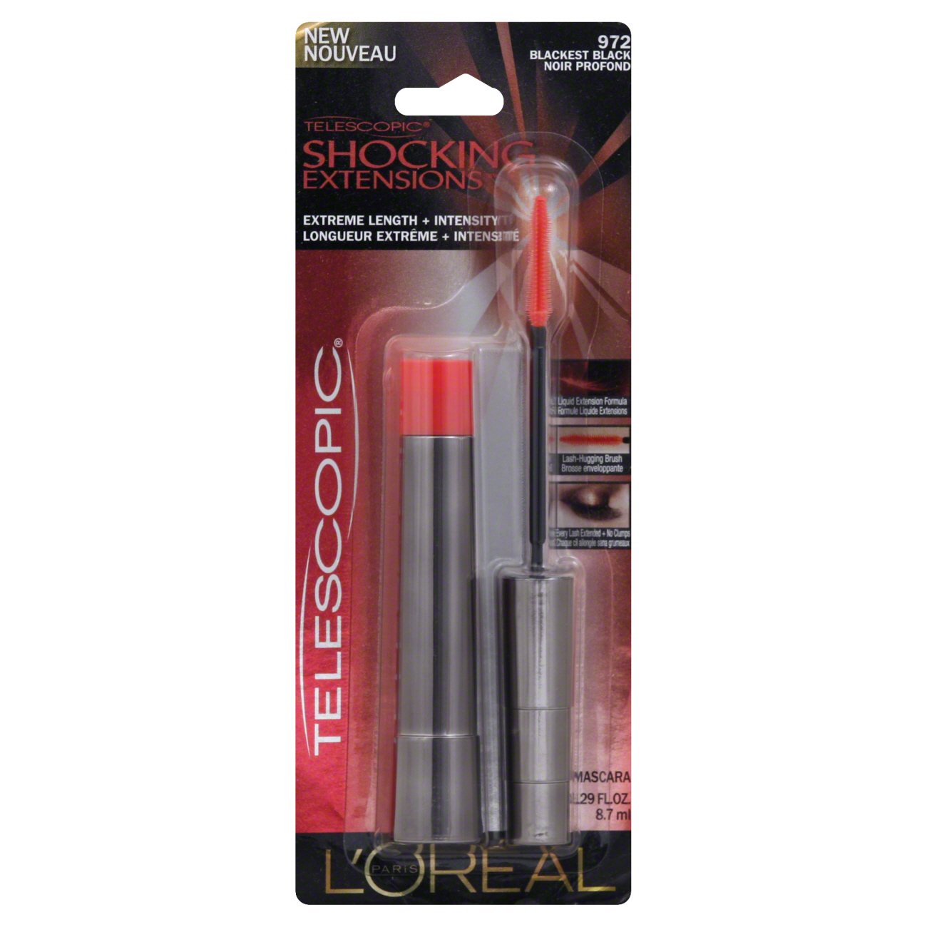 L'Oreal Paris Telescopic Shocking Extensions Blackest Black Mascara
