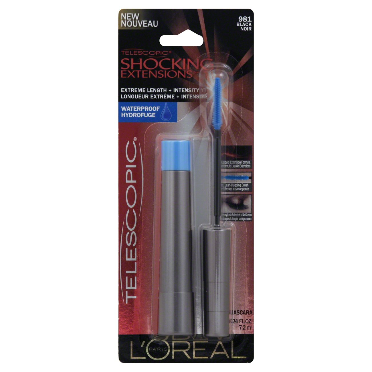 L'Oreal Paris Telescopic Shocking Extensions Black Waterproof Mascara