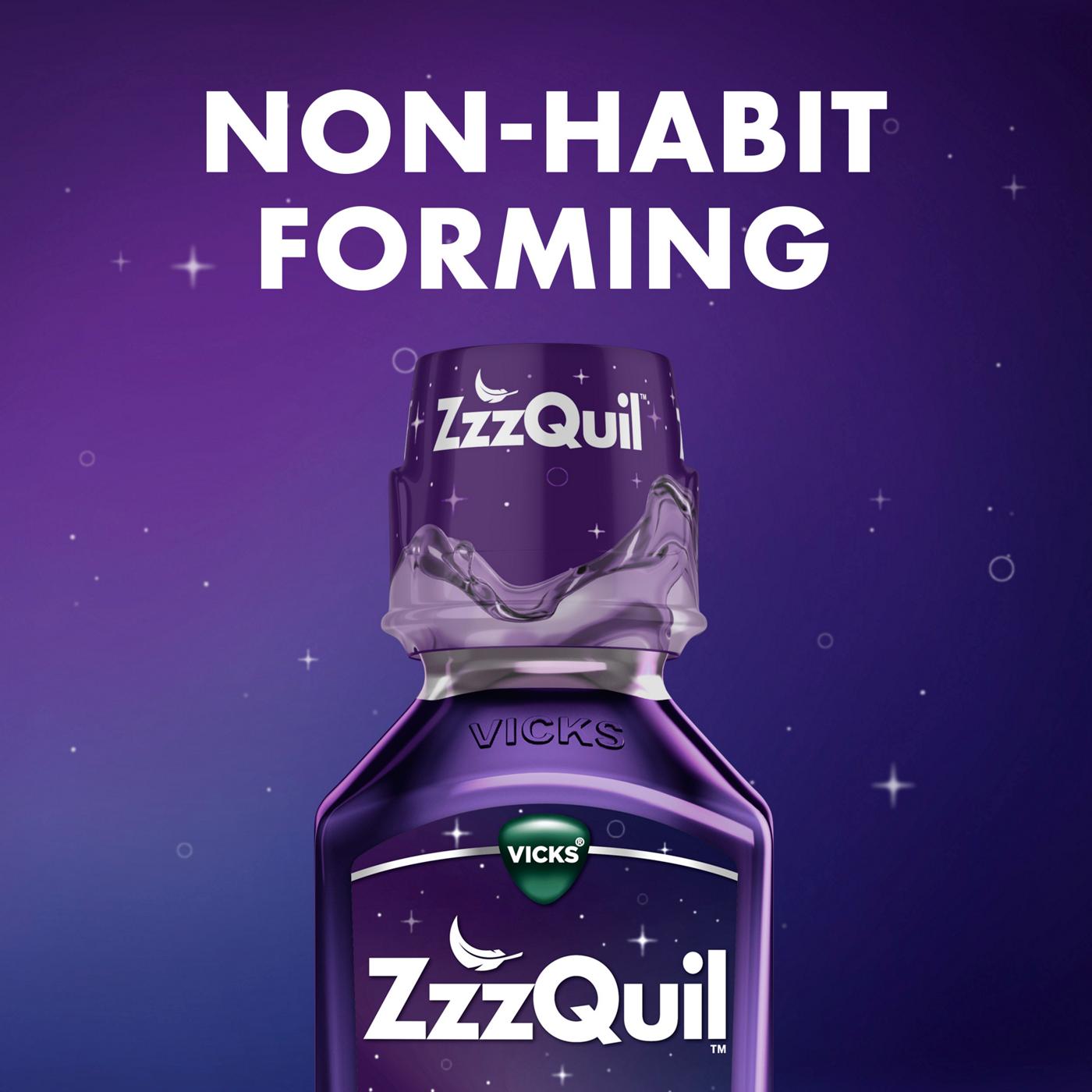 Vicks ZzzQuil Liquid Nighttime Sleep Aid, Warming Berry Flavor; image 10 of 10