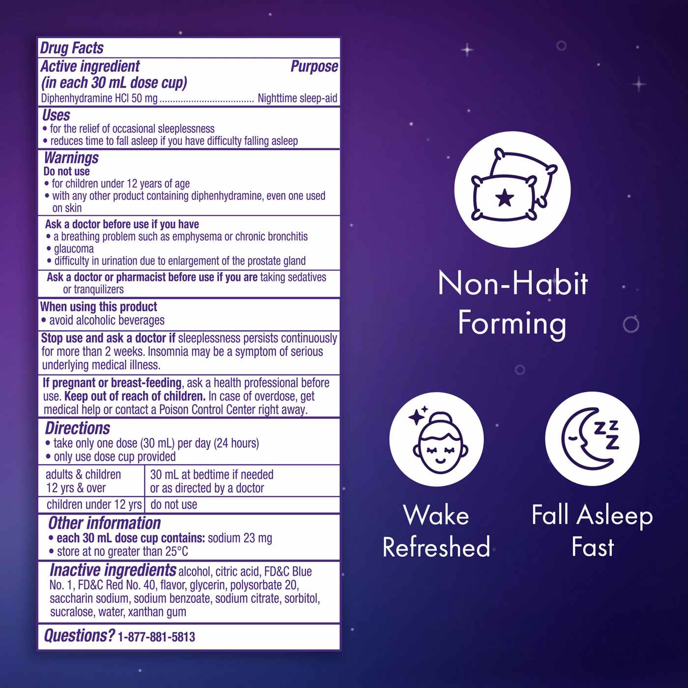 Vicks ZzzQuil Liquid Nighttime Sleep Aid, Warming Berry Flavor; image 4 of 10