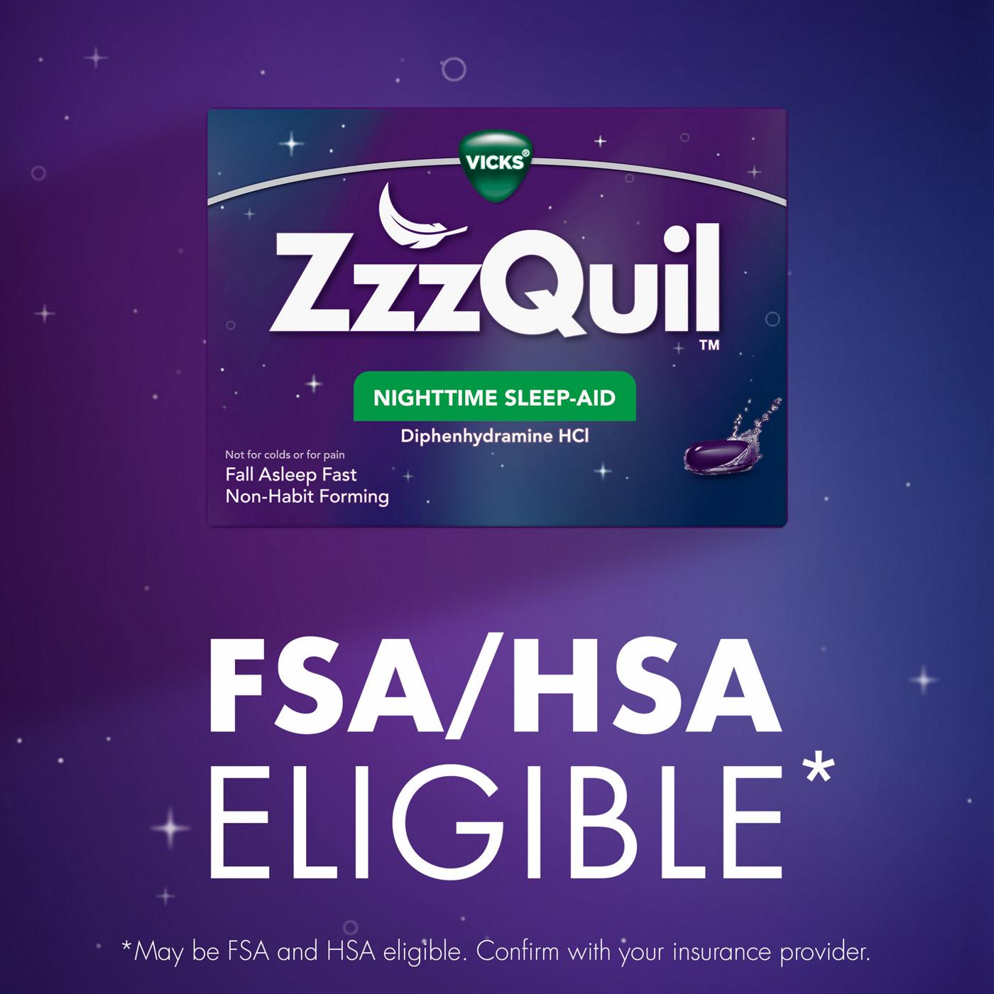 Vicks ZzzQuil Liquicap Nighttime Sleep Aid; image 10 of 10