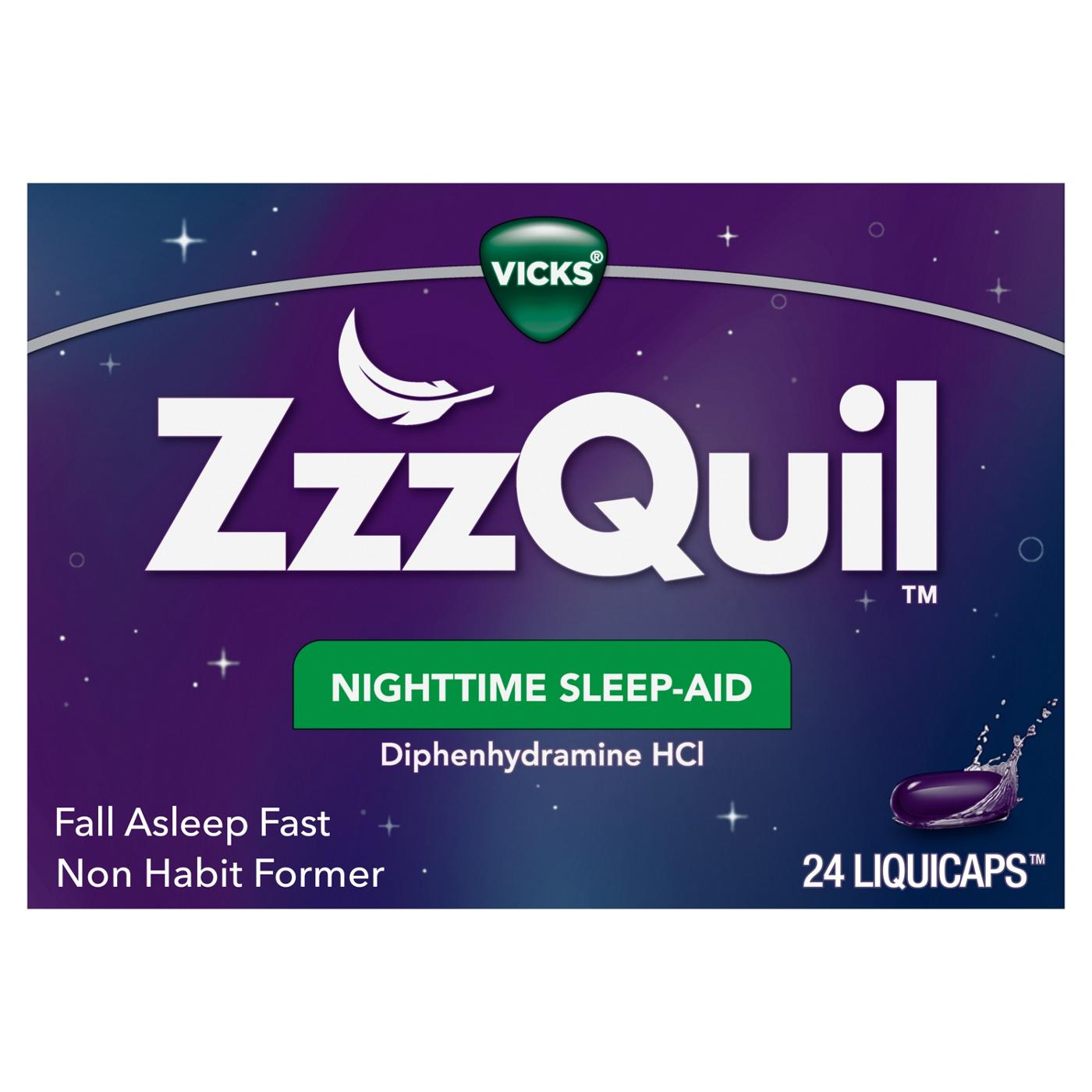 Vicks ZzzQuil Liquicap Nighttime Sleep Aid; image 1 of 10