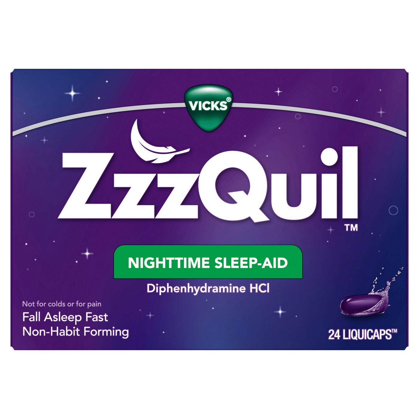 Vicks ZzzQuil Liquicap Nighttime Sleep Aid; image 7 of 10
