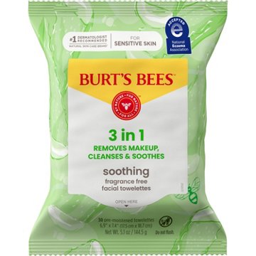 Burt's Bees Soothing Facial Towelettes - Fragrance Free, 30 ct