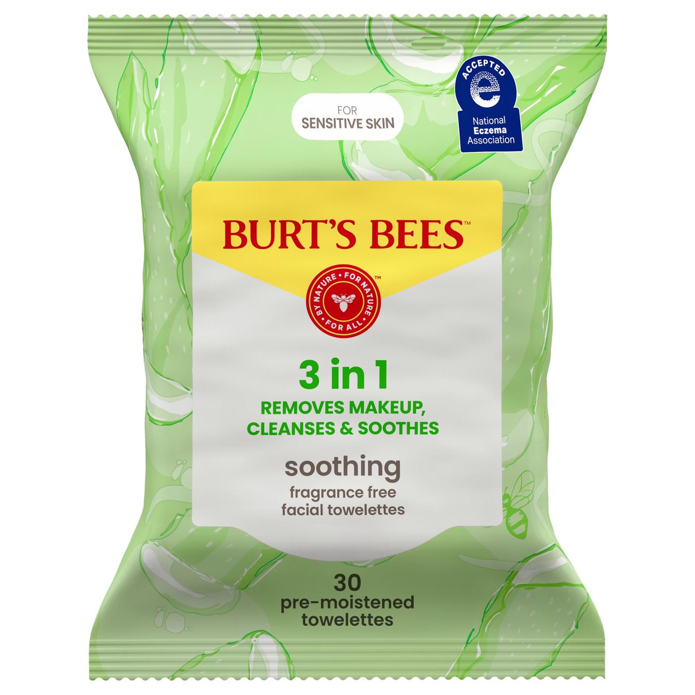 Burt's Bees Soothing Facial Towelettes - Fragrance Free; image 1 of 13